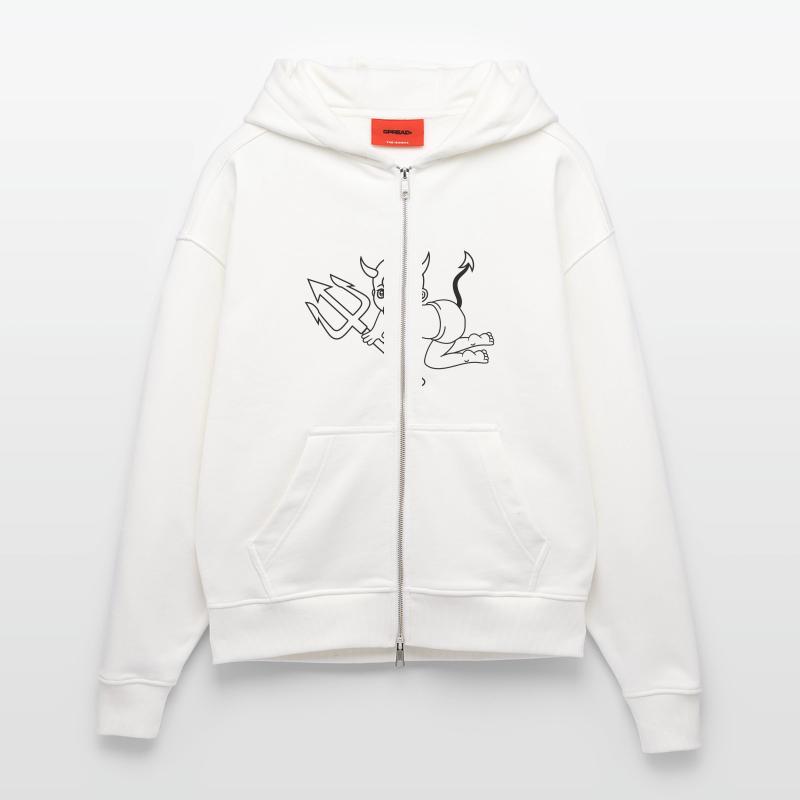 evil devil demon hell devil satan crawling pacifie Zip Hoodie - made by SPREAD