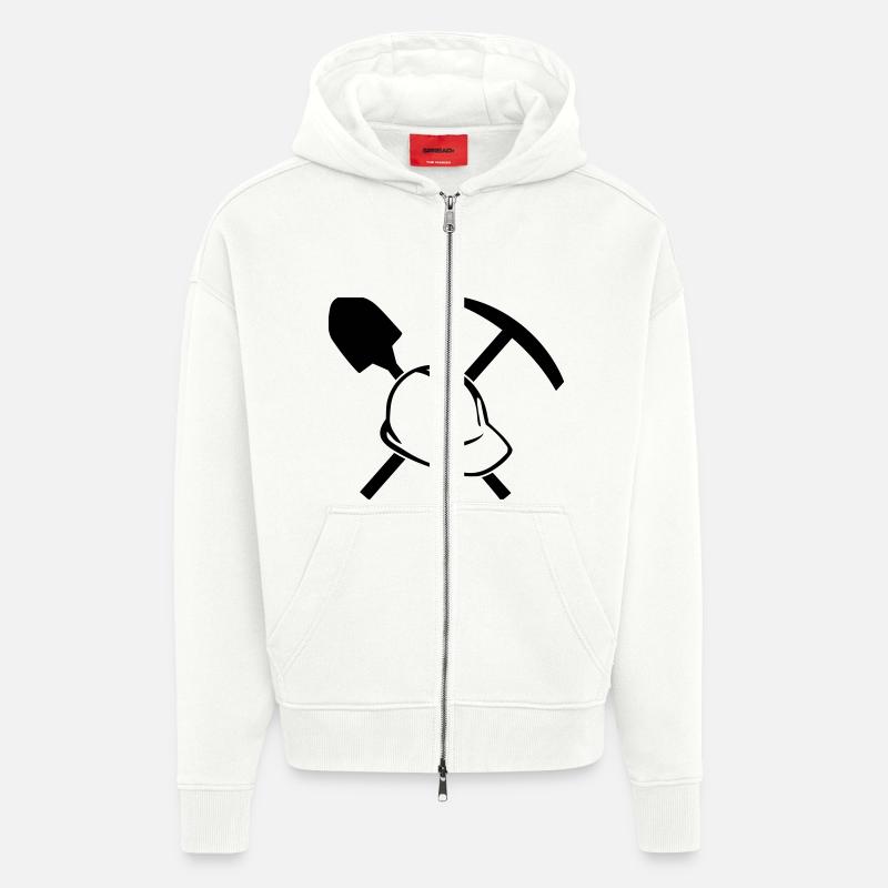 Outil de construction - Veste à capuche bio épaisse oversize fabriqué en UE - OFF WHITE