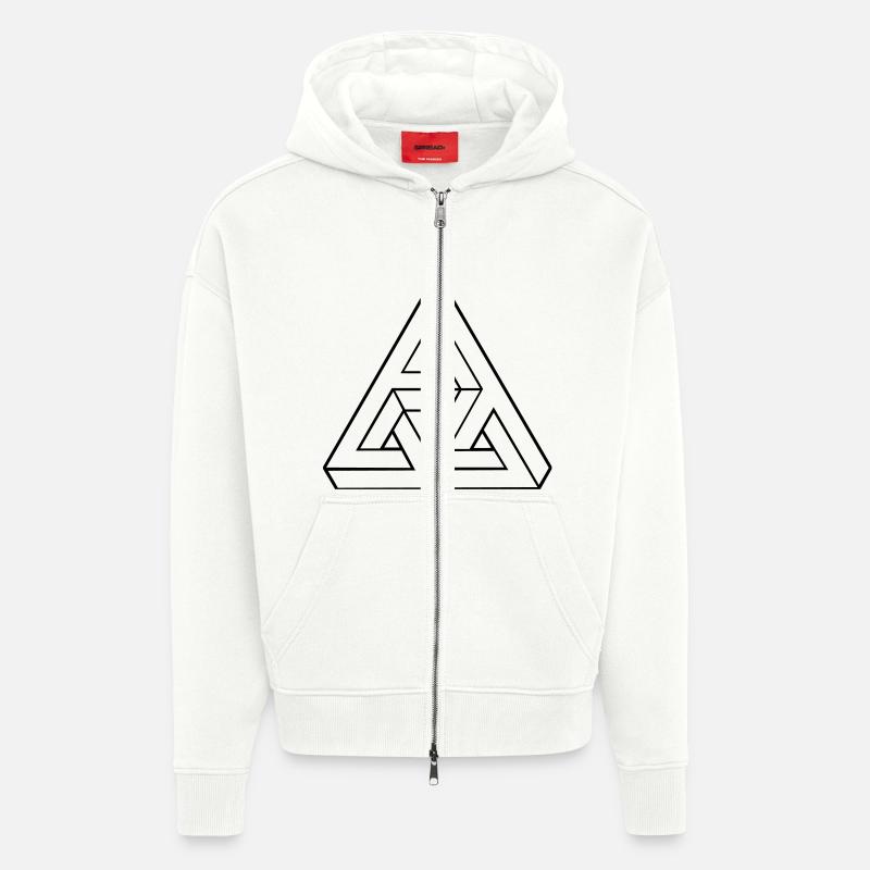 Optical illusion - Veste à capuche bio épaisse oversize fabriqué en UE - OFF WHITE