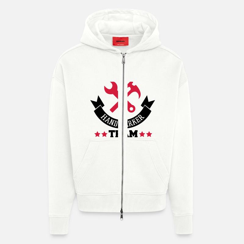 handwerker_team_2 - Zip Hoodie - made by SPREAD - OFF WHITE