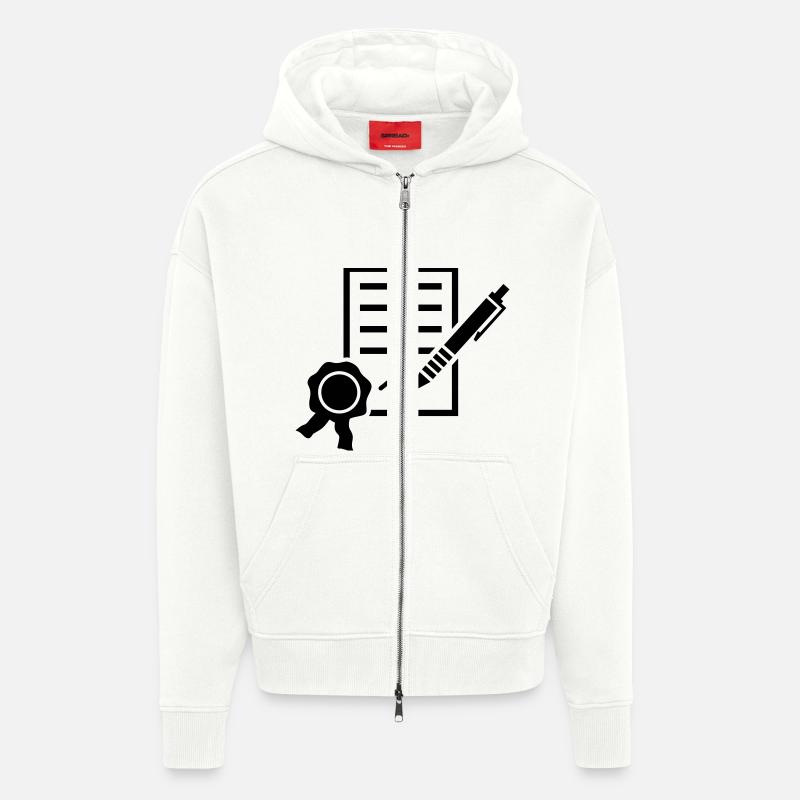 Vertrag - Zip Hoodie - made by SPREAD - OFF WHITE