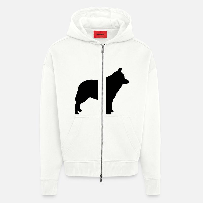 Schipperke - Veste à capuche bio épaisse oversize fabriqué en UE - OFF WHITE
