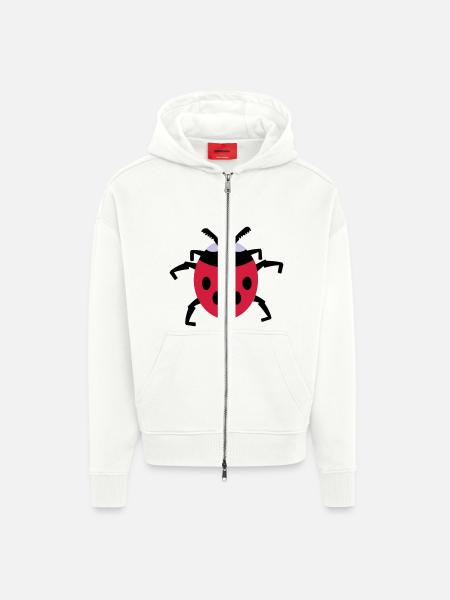 Marienkäfer / ladybug (3c) - Zip Hoodie - made by SPREAD - OFF WHITE