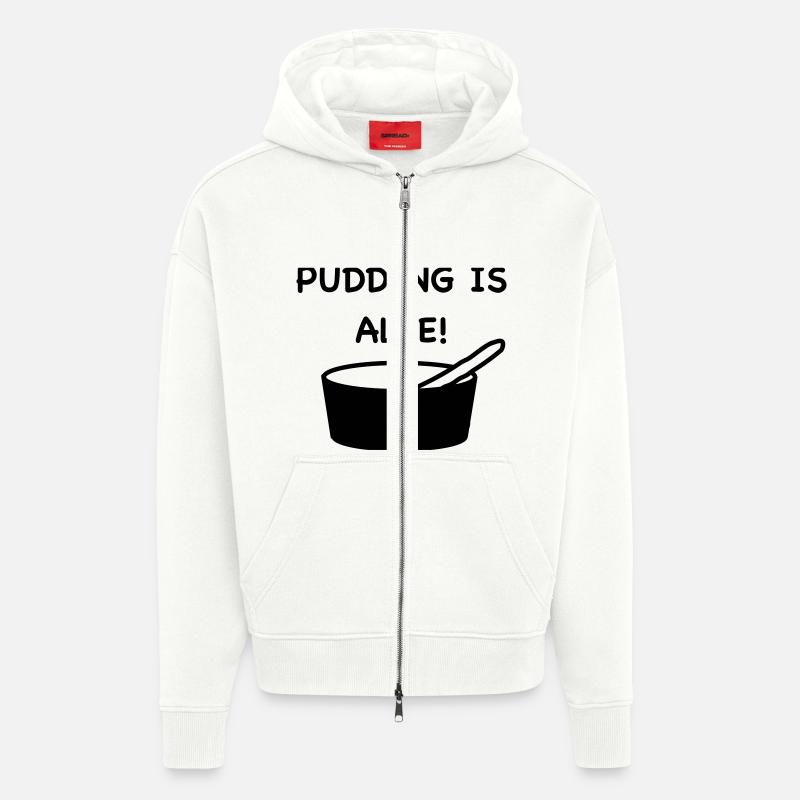 Pudding is alle! - Zip Hoodie - made by SPREAD - OFF WHITE