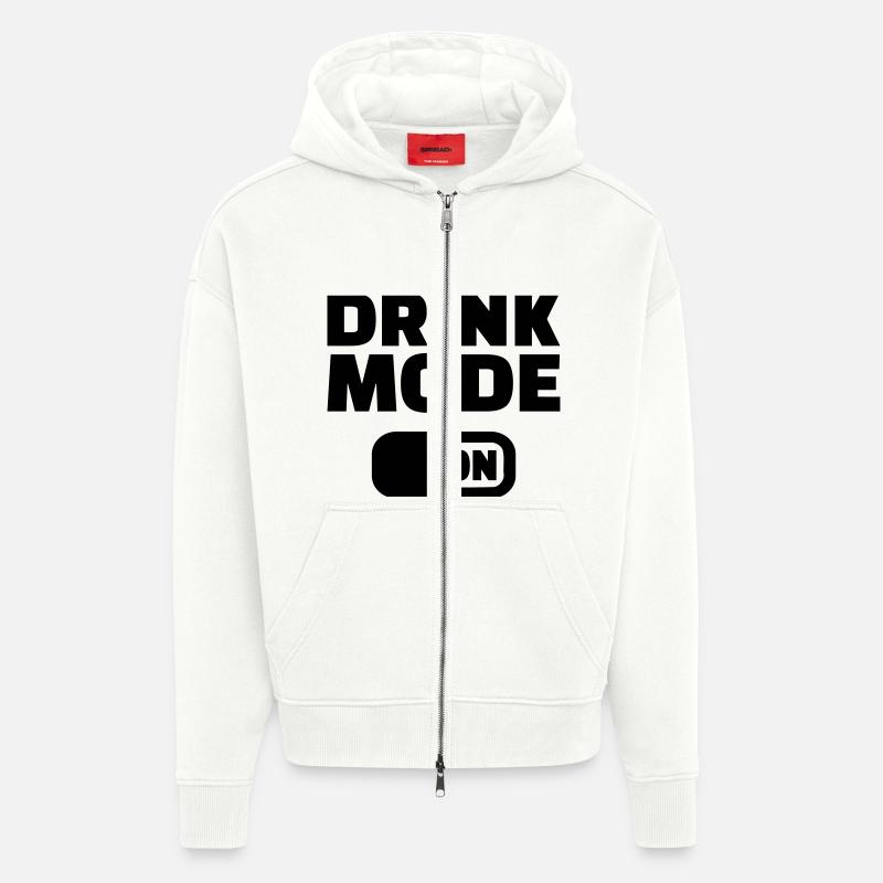 Drink Mode on - Zip Hoodie - made by SPREAD - OFF WHITE
