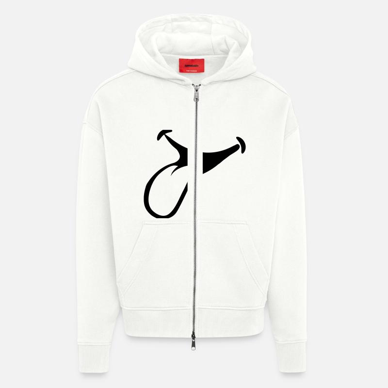bâton de bouche langue - Veste à capuche bio épaisse oversize fabriqué en UE - OFF WHITE