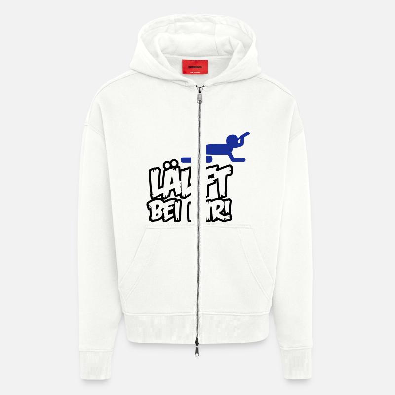 laeuft_bei_mir_02 - Zip Hoodie - made by SPREAD - OFF WHITE