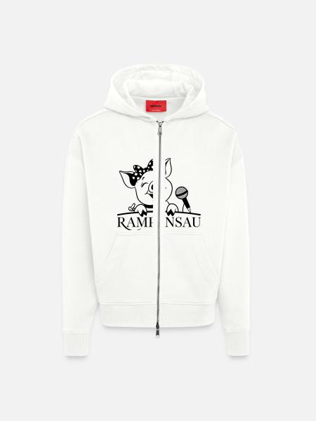 Ramp pig - Zip Hoodie - made by SPREAD - OFF WHITE