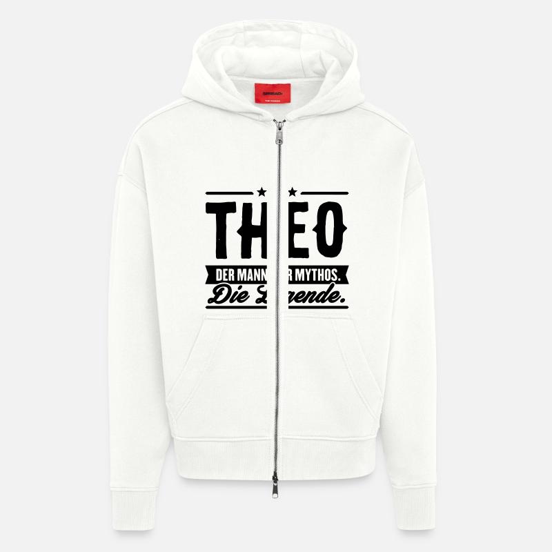 Man Myth Legend Theo - Veste à capuche bio épaisse oversize fabriqué en UE - OFF WHITE