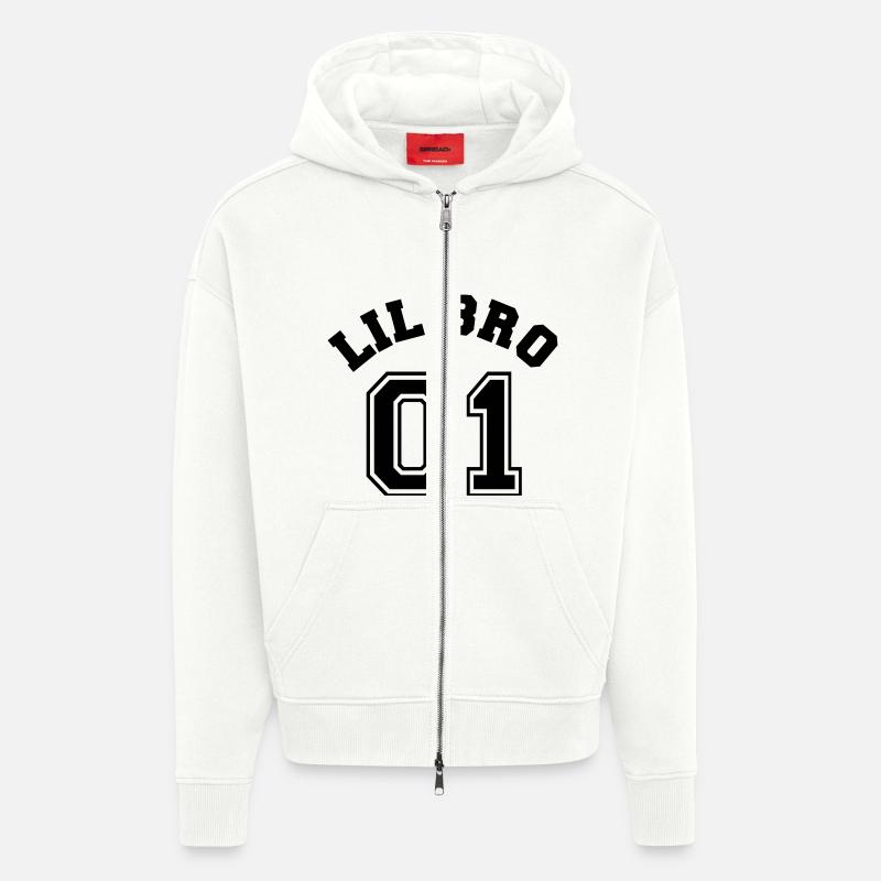 Lil Bro 01 - Little Brother - Veste à capuche bio épaisse oversize fabriqué en UE - OFF WHITE
