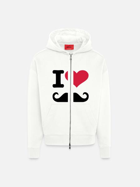Mustache - Zip Hoodie - made by SPREAD - OFF WHITE