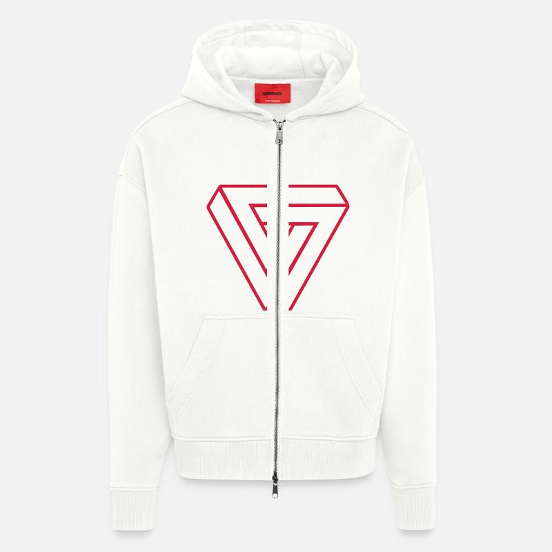 Infinity Triangle - Veste à capuche bio épaisse oversize fabriqué en UE - OFF WHITE