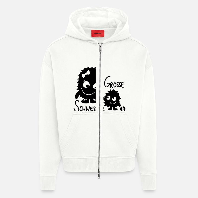 Große Schwester - Zip Hoodie - made by SPREAD - OFF WHITE