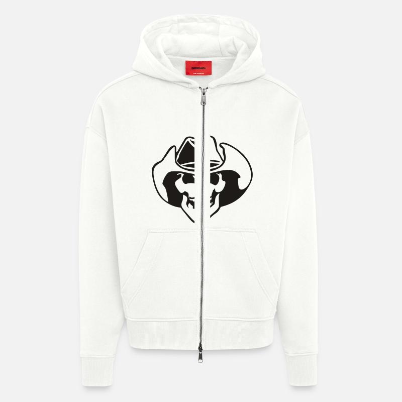 bone head / Knochenkopf - Zip Hoodie - made by SPREAD - OFF WHITE