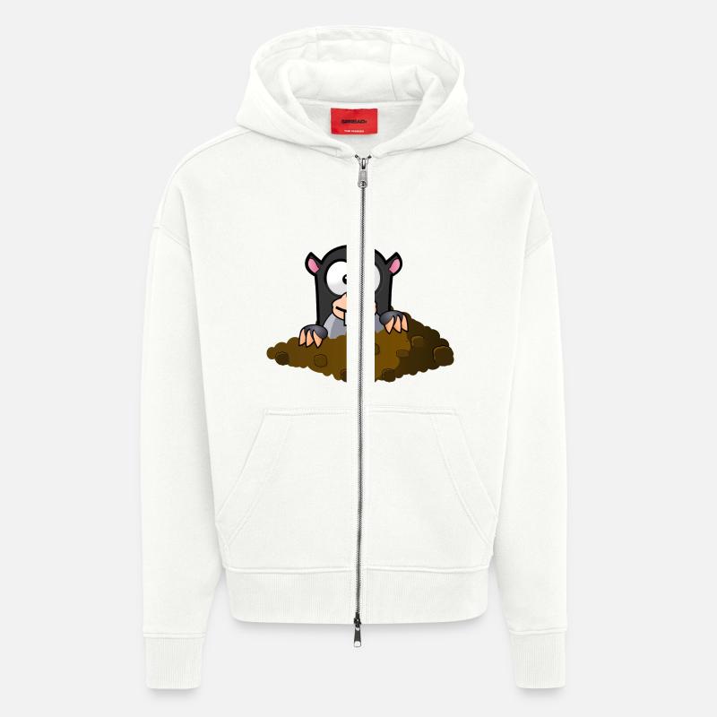 Maulwurf Comic Stil - Zip Hoodie - made by SPREAD - OFF WHITE