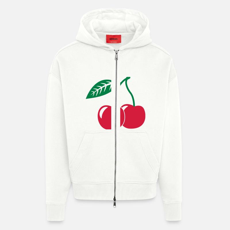 Kirsche, 2fb - Zip Hoodie - made by SPREAD - OFF WHITE