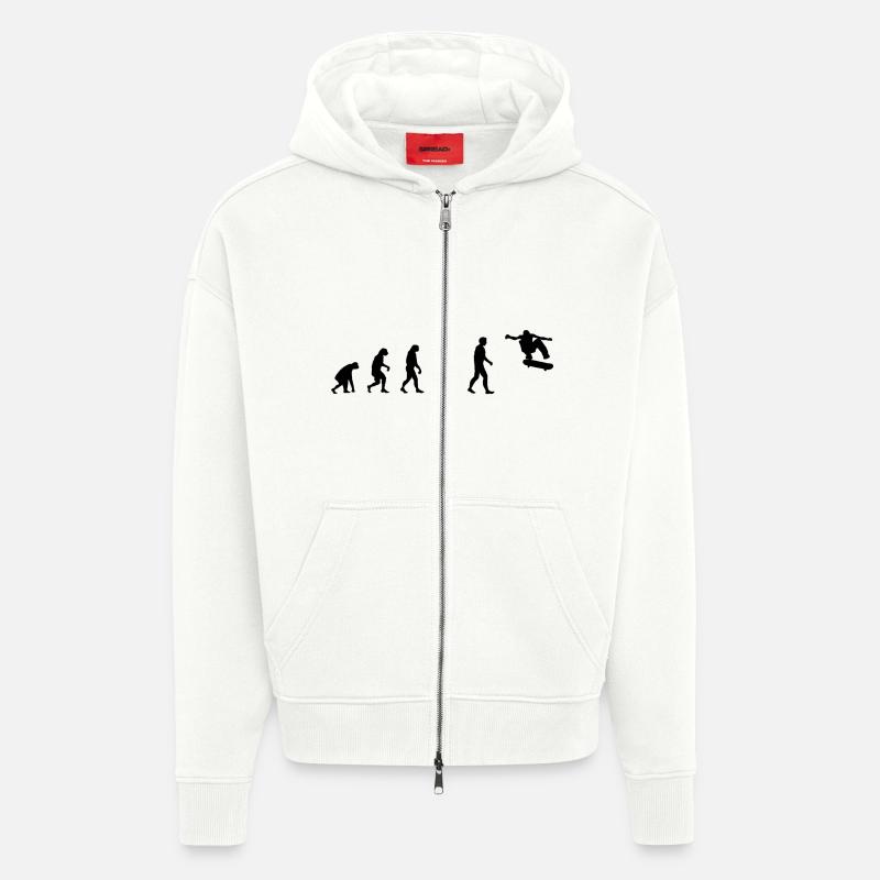 Evolution Skate - Veste à capuche bio épaisse oversize fabriqué en UE - OFF WHITE