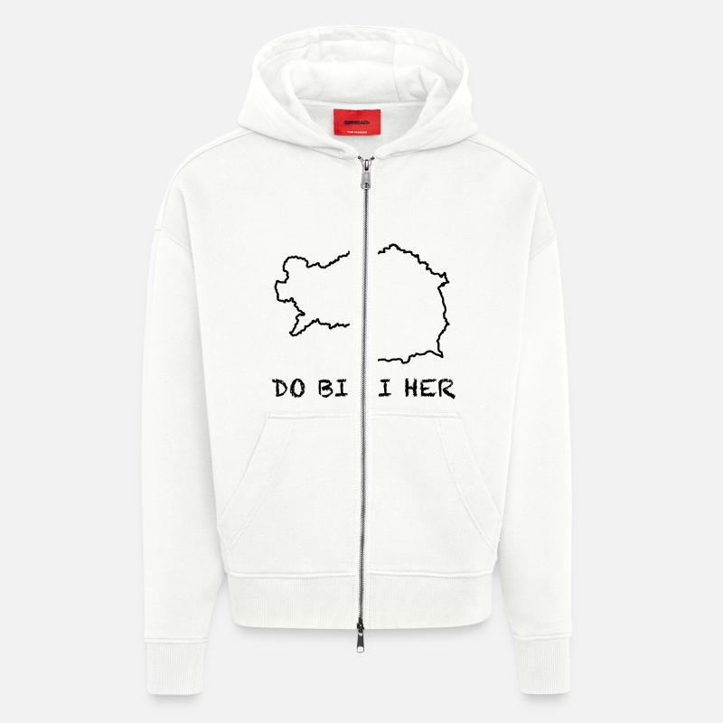 do bin i her - Steiermark - Zip Hoodie - made by SPREAD - OFF WHITE