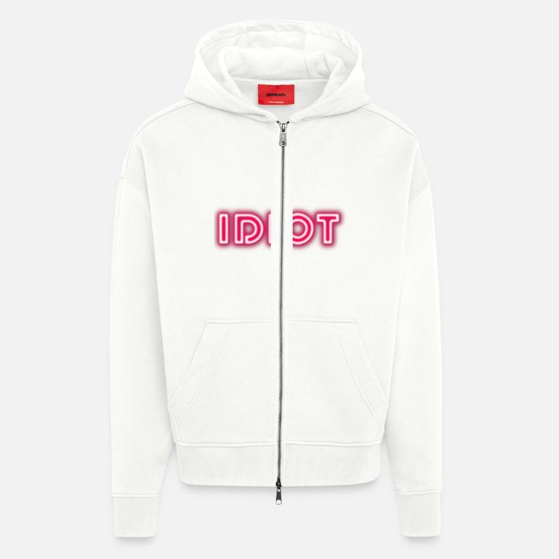 Idiot Geschenkidee - Zip Hoodie - made by SPREAD - OFF WHITE