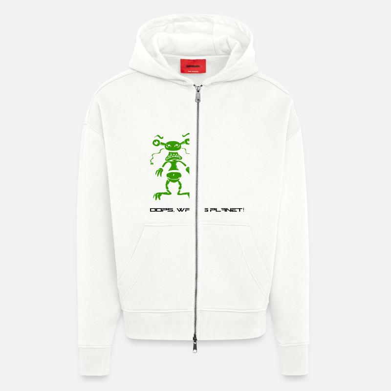 wrong_planet - Zip Hoodie - made by SPREAD - OFF WHITE