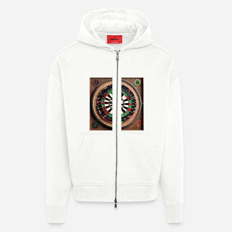 Anatomie einer Dartscheibe - Zip Hoodie - made by SPREAD - OFF WHITE
