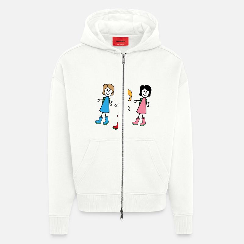 Frauen im Comic Style - Zip Hoodie - made by SPREAD - OFF WHITE