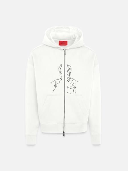Chomsky - Zip Hoodie - made by SPREAD - OFF WHITE