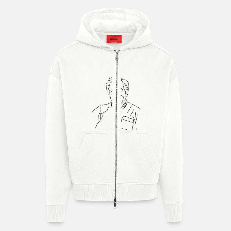 Noam Chomsky - Veste à capuche bio épaisse oversize fabriqué en UE - OFF WHITE