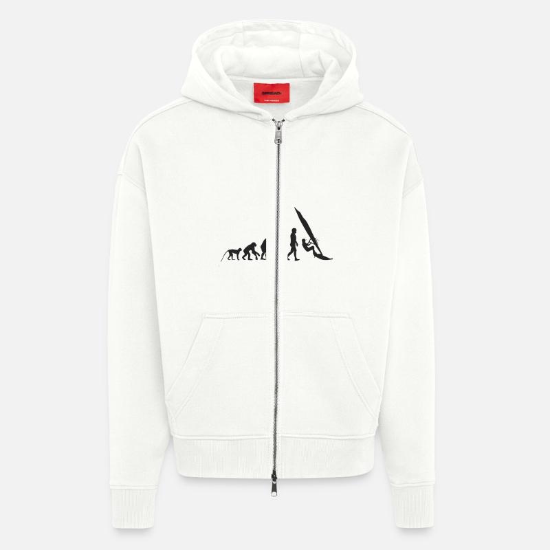 Evolution Windsurfing - Veste à capuche bio épaisse oversize fabriqué en UE - OFF WHITE