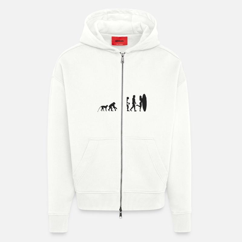 Evolution Surf - Veste à capuche bio épaisse oversize fabriqué en UE - OFF WHITE