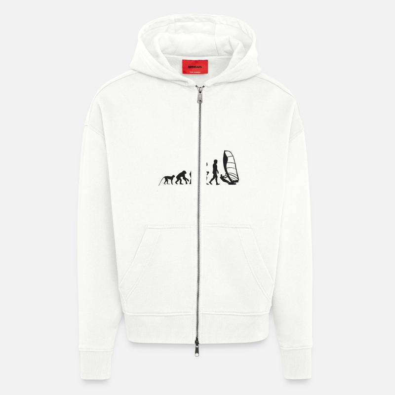 Evolution Windsurfing - Veste à capuche bio épaisse oversize fabriqué en UE - OFF WHITE