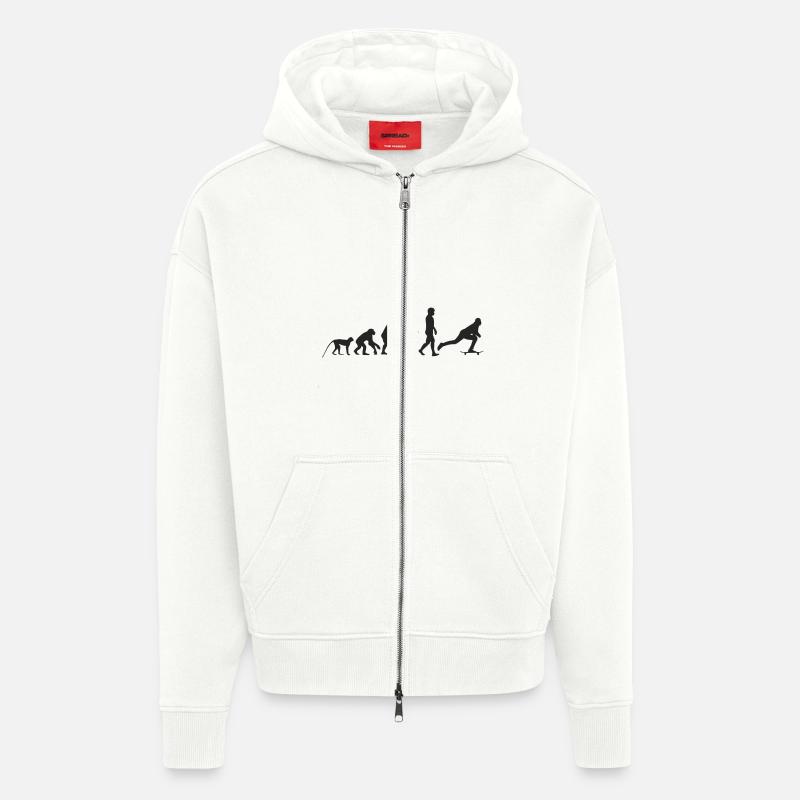 Evolution Skate - Veste à capuche bio épaisse oversize fabriqué en UE - OFF WHITE