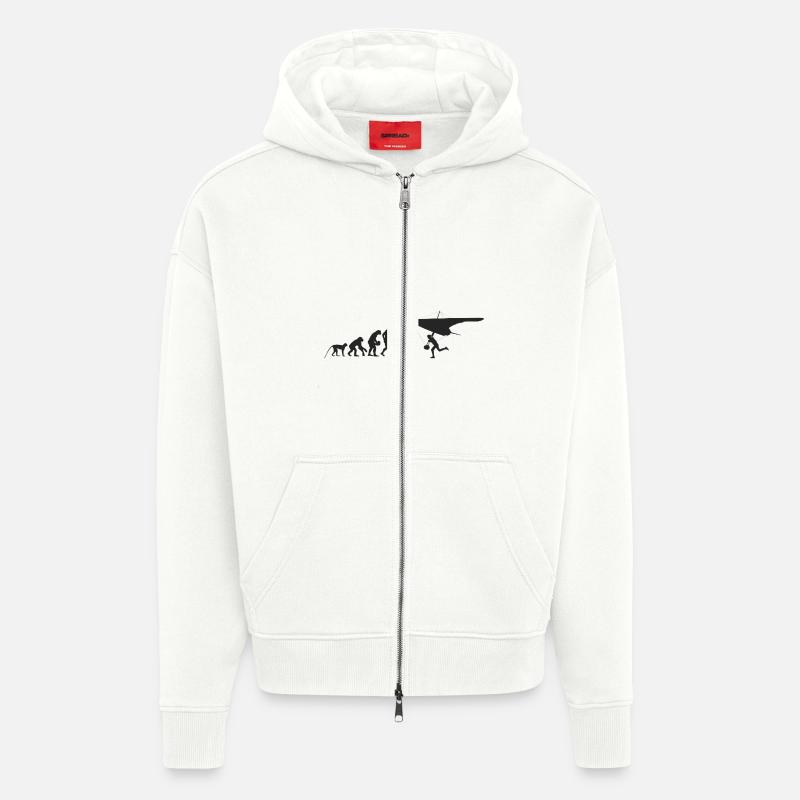 Evolution de planeur - Veste à capuche bio épaisse oversize fabriqué en UE - OFF WHITE