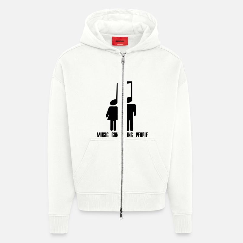 Music Connecting People - Veste à capuche bio épaisse oversize fabriqué en UE - OFF WHITE