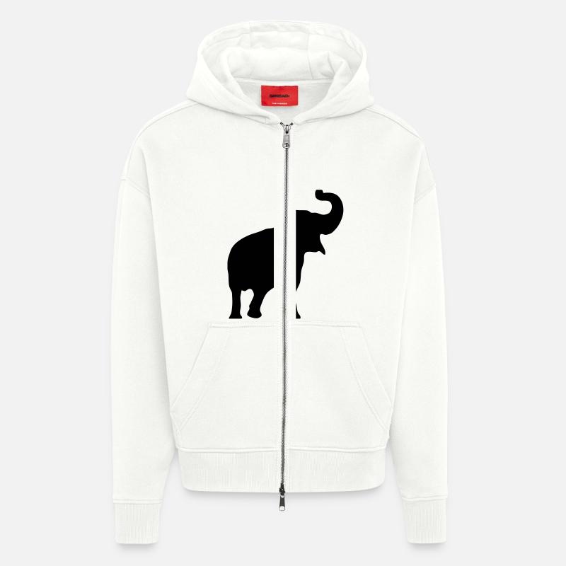 Elefanten Silhouette Schatten shadow3 - Zip Hoodie - made by SPREAD - OFF WHITE