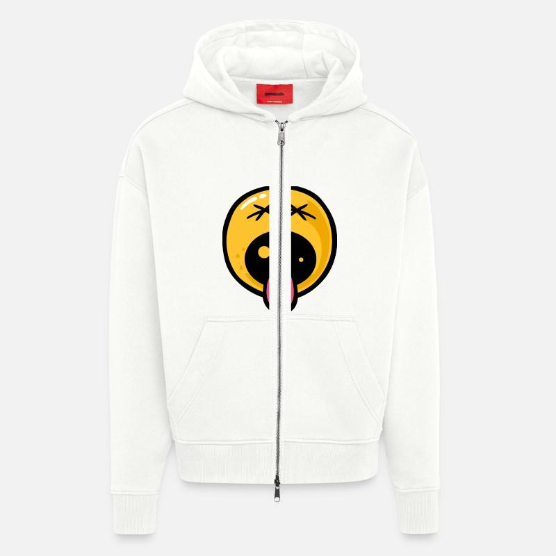 Smiley distaste - Veste à capuche bio épaisse oversize fabriqué en UE - OFF WHITE