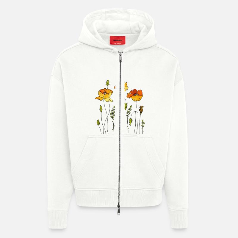 Fleur - Veste à capuche bio épaisse oversize fabriqué en UE - OFF WHITE