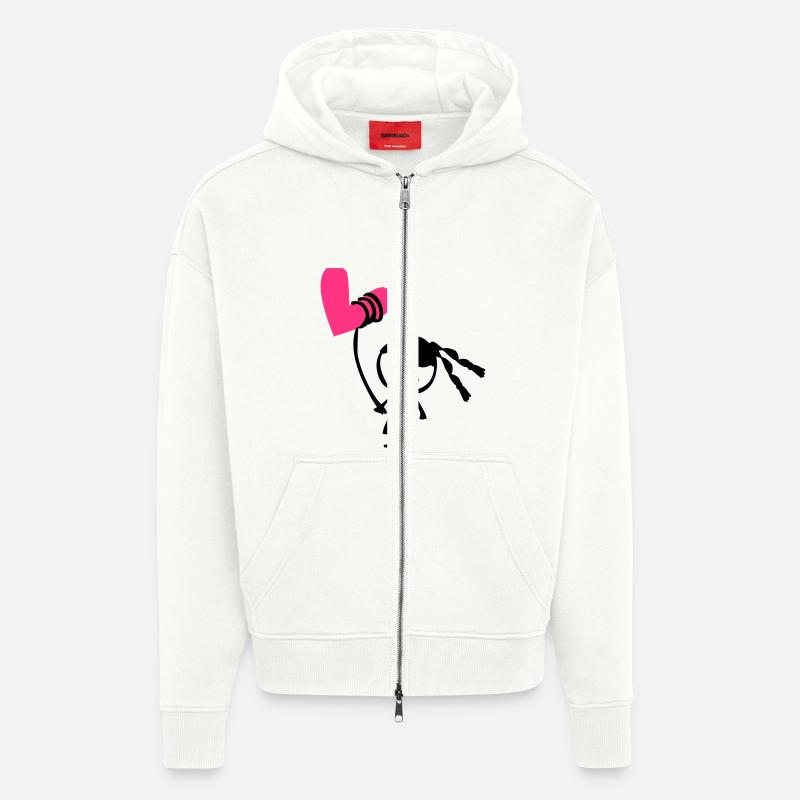Kleines Mädchen mit Herzballon - Zip Hoodie - made by SPREAD - OFF WHITE
