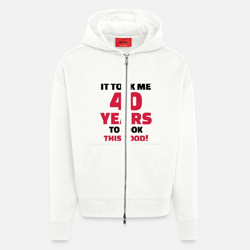 40 Years Anniversaire - Veste à capuche bio épaisse oversize fabriqué en UE - OFF WHITE