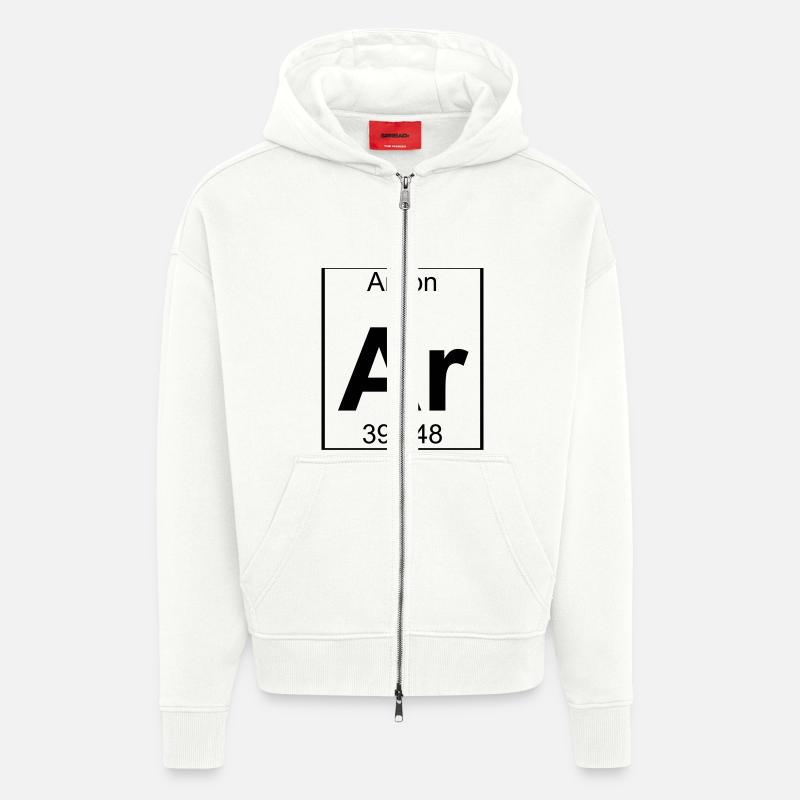 Periodic table element 18 - Ar (argon) - BIG - Zip Hoodie - made by SPREAD - OFF WHITE