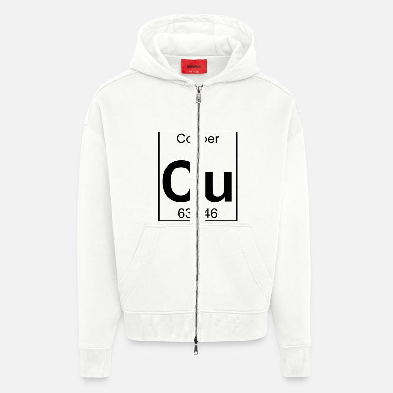 Element 29 - Cu (copper) - Full - Zip Hoodie - made by SPREAD - OFF WHITE