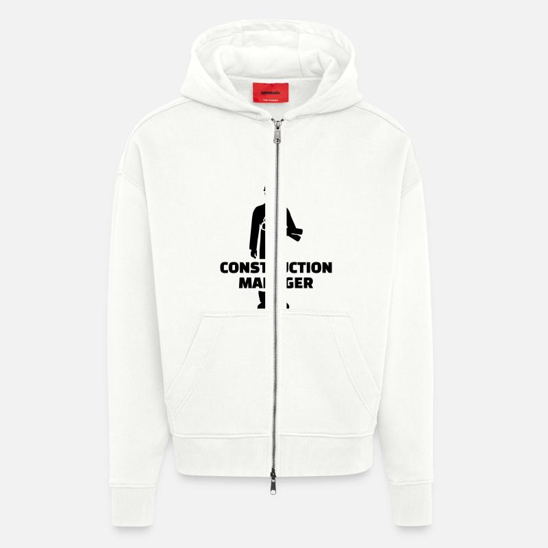 Construction manager - Veste à capuche bio épaisse oversize fabriqué en UE - OFF WHITE