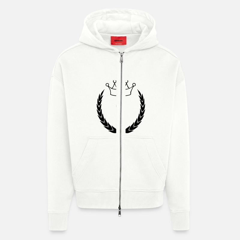 bier_symbol_01 - Veste à capuche bio épaisse oversize fabriqué en UE - OFF WHITE
