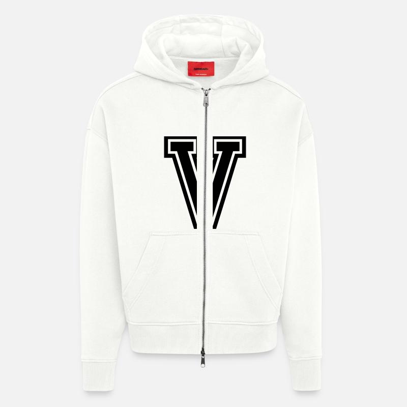 V - Zip Hoodie - made by SPREAD - OFF WHITE