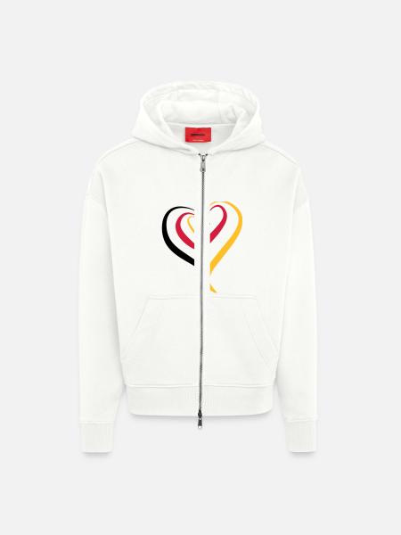 Deutschland Herz - Zip Hoodie - made by SPREAD - OFF WHITE