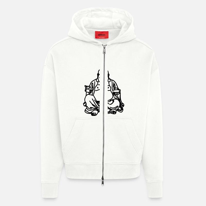 buddha - Zip Hoodie - made by SPREAD - OFF WHITE
