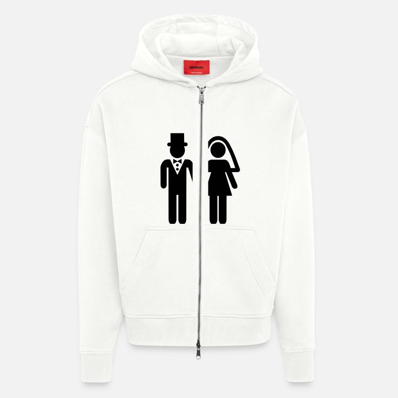 Mariage - Veste à capuche bio épaisse oversize fabriqué en UE - OFF WHITE