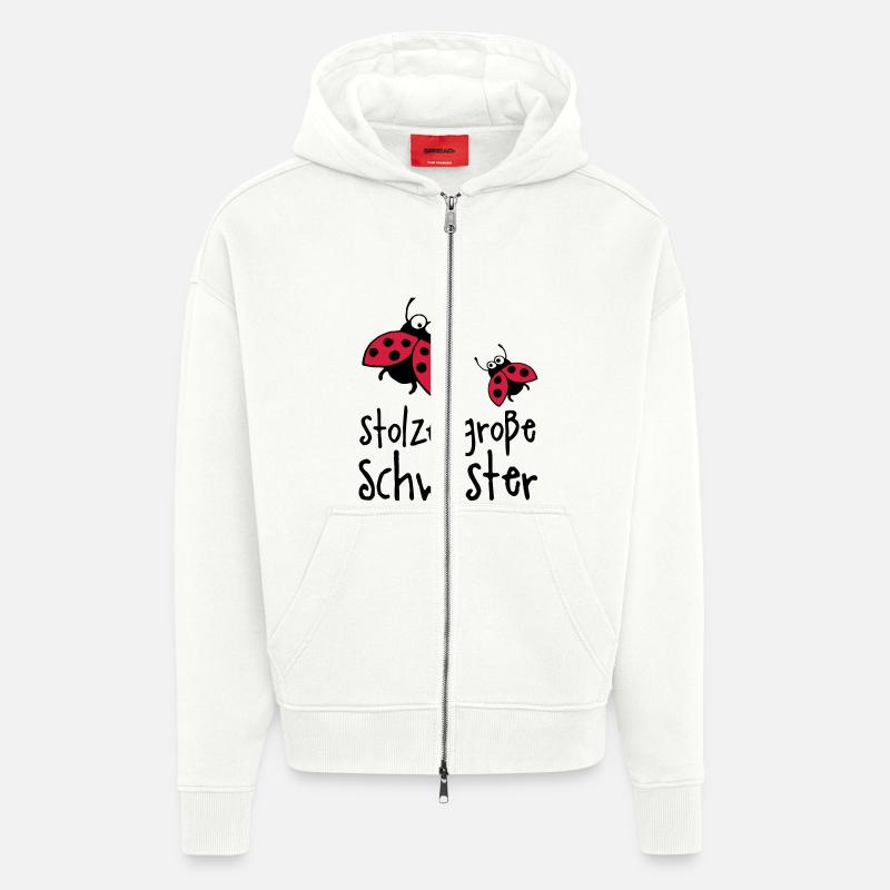 stolze_grosse_schwester_a_2c - Zip Hoodie - made by SPREAD - OFF WHITE