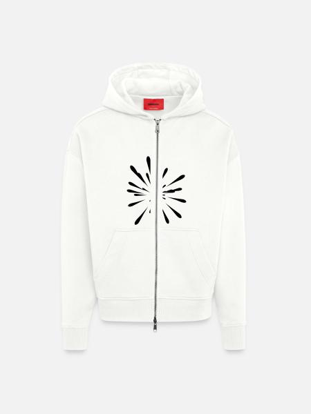 Eklat Stelle Malerei - Zip Hoodie - made by SPREAD - OFF WHITE