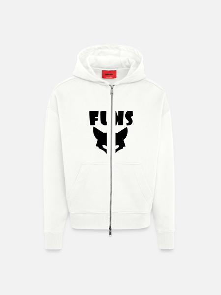 fuchs black label - Zip Hoodie - made by SPREAD - OFF WHITE